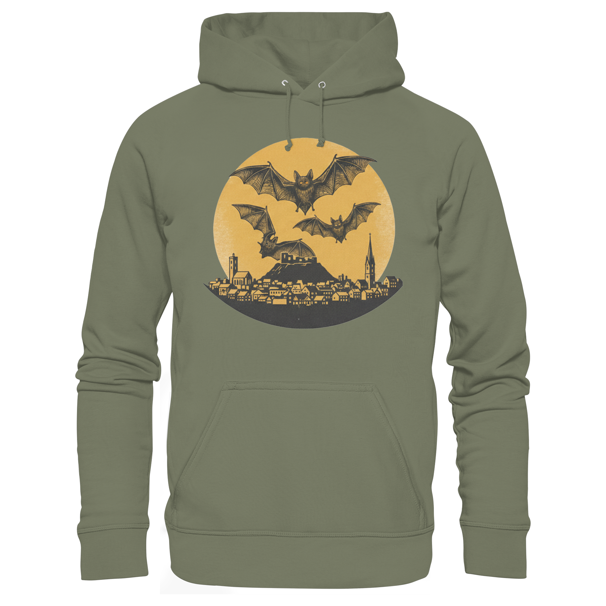 Fledermäuse mit Stadtbild - Premium Unisex Hoodie