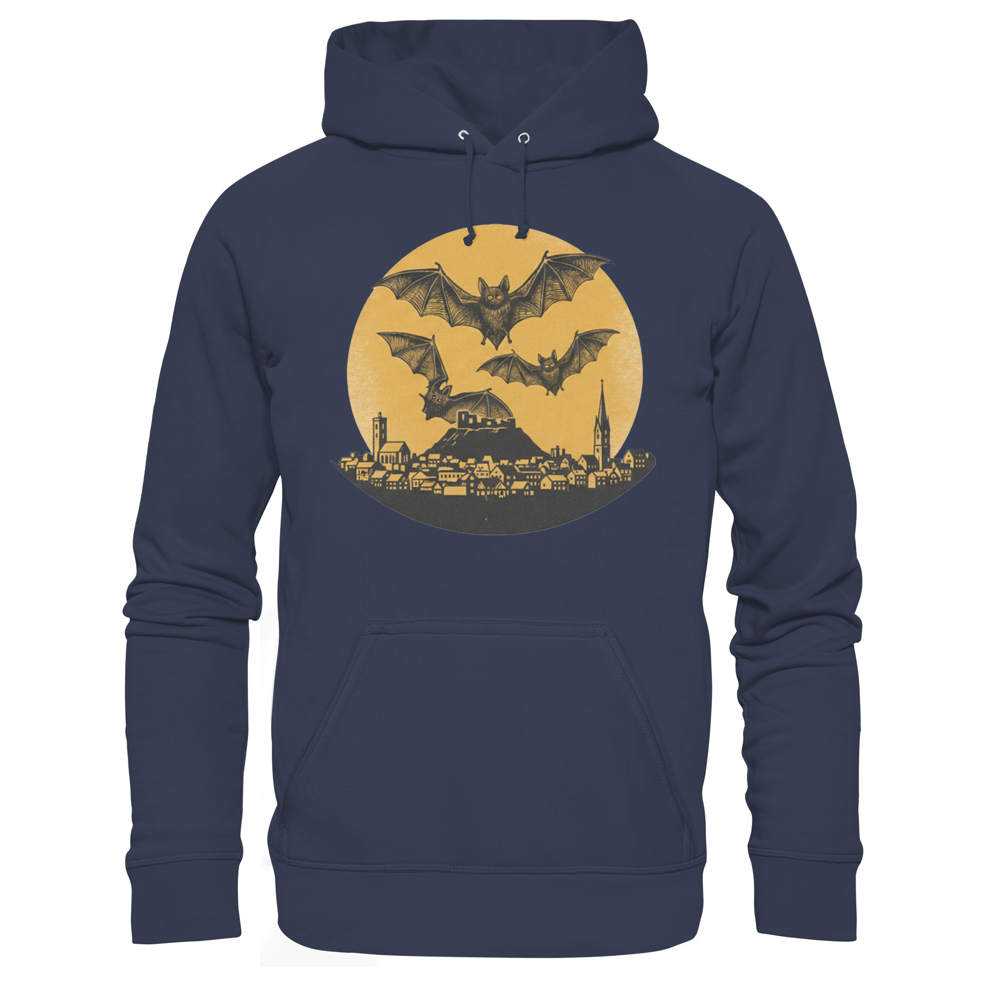 Fledermäuse mit Stadtbild - Premium Unisex Hoodie